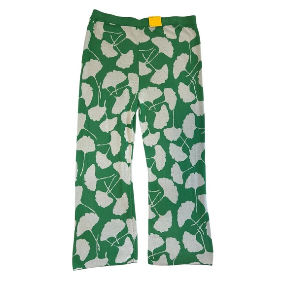 Diane Von Furstenberg Ginkgo Green Sweater Knit Flare Pants - Picture 4 of 6